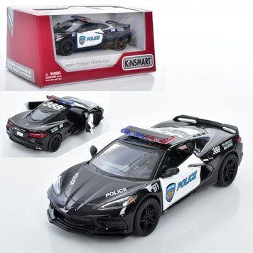 Машинка металева Chevrolet Corvette 2021 поліція, KT5432WP KT5432WP-33578 фото