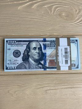 Сувенірні гроші 100$ нового зразка, 80 шт/уп 100$new-34376 фото