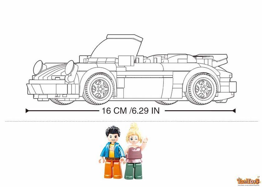 Конструктор SLUBAN M38-B1097 "Model Bricks": Машинка жовта, 290 дет. M38-B1097 фото