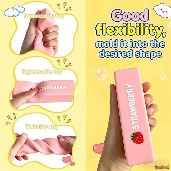 Сквіш-антистрес Масло (butter squishy) рожеве 14 см (мікс кольорів) 712375 фото