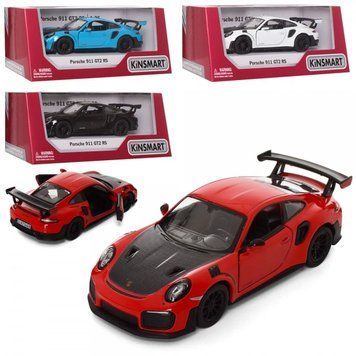 Металева машинка Porsche 911 GT2 RS Kinsmart KT5408W, 1:38, інерція, двері відчиняються KT5408W-23474 фото