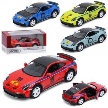 Металева машинка Porsche 911 Rallye Kinsmart KT5467WFA, 1:36, інерція, двері відкриваються KT5467WFA фото