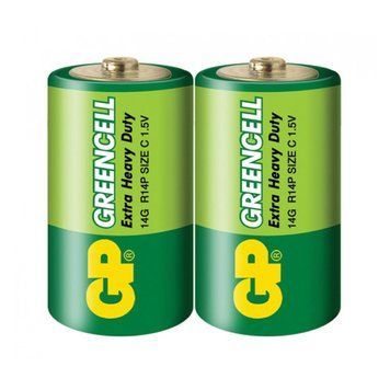 Батарейка сольова GP Greencell R14 C 1,5V 14G-S2 фото