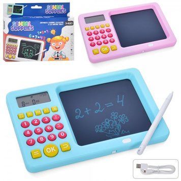 Гра KS-1-2 калькулятор, LCD планшет, акум., USB, 2 кольори, муз., кор., 19,5-16,5-2 см. KS-1-2-35627 фото