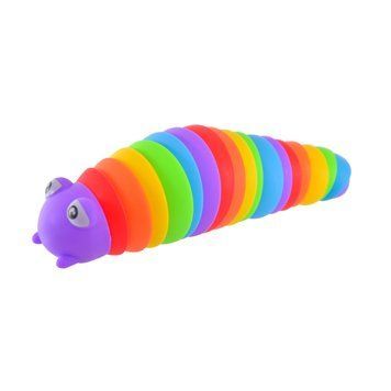 Іграшка-антистрес Fidget Slug райдужний слимак-гусениця зі світлом, 17 см 23-3-400 фото