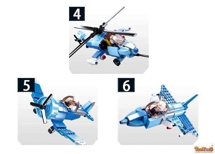 Конструктор SLUBAN M38-B0665 6 в 1, військовий літак, 728 дет., кор., 47,5-38-8 см. M38-B0665 фото