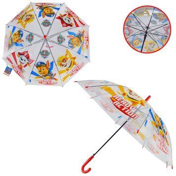 Парасолька дитяча арт. Paw Patrol PL82126 (60шт/5) прозора, метал спиці, довжина 66см, диаметр купола 83см PL82126-33504 фото