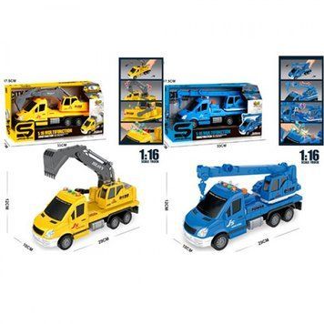 Будтехніка JS133-JS135A інерц., 1:16, муз., світло, бат., 2 види, кор., 33-17,5-13 см. JS133-JS135A-32590 фото