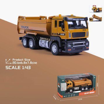 Машинка металева Самосвал, батар. 1:43,світ.,звук, коробка. арт.1210-73E 1210-73E-35497 фото