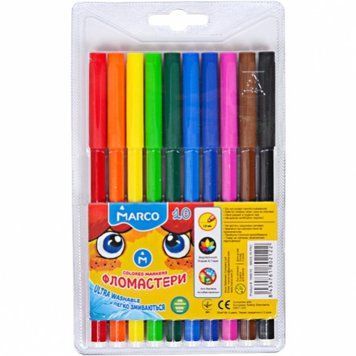 Фломастери 10 кольорів Super Washable,1690-10,ТМ "Marco" 1690-10-25023 фото