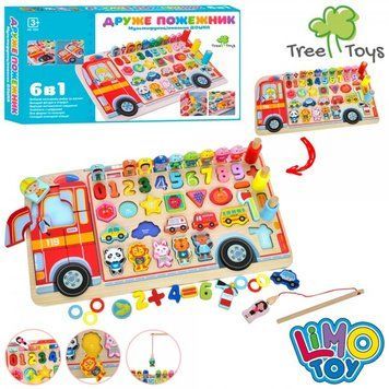 Деревяна іграшка Багатофункціональна дощечка Друже пожежник TreeToys MD 1960 MD 1960 фото