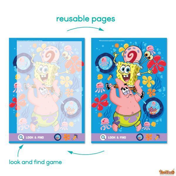 Водна розмальовка Dodo SpongeBob 200642 - багаторазова книжка з водним маркером 200642 фото