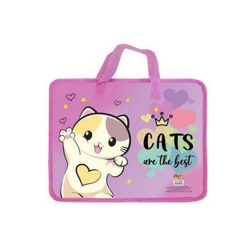 Папка-портфель "WB" /14082/ KIDIS, "Cats are the best" з ткан. ручк. (1/12) 14082 фото