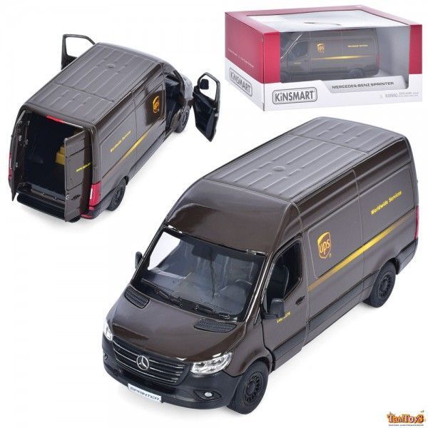 Металева машинка Mercedes-Benz Sprinter UPS Kinsmart KT5430W, інерція, двері відкриваються KT5430W-34110 фото
