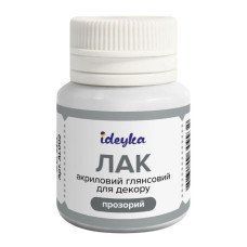 Лак акриловий глянцевий "Ідейка" /AL002/ 20 мл (прозорий) (1/40) AL002 фото