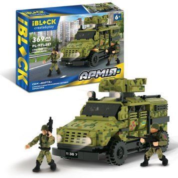 Конструктор IBLOCK арт. PL-921-387 (12шт) АРМІЯ СБМ "ВАРТА", 369дет.,інструкція на укр мові, наліпки, короб. 37,5*25,5*6см PL-921-387-32569 фото