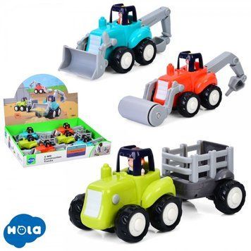 Машинка Будівельна техніка Hola 4-WD Construction Trucks HE7906, 1 шт. HE7906 фото